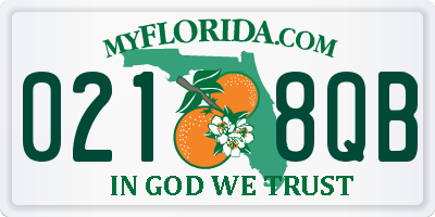 FL license plate 0218QB