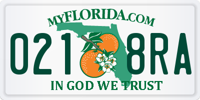 FL license plate 0218RA