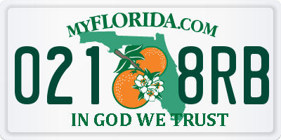 FL license plate 0218RB