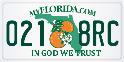 FL license plate 0218RC