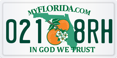 FL license plate 0218RH