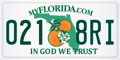 FL license plate 0218RI