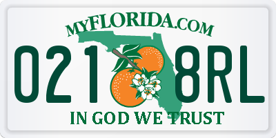 FL license plate 0218RL