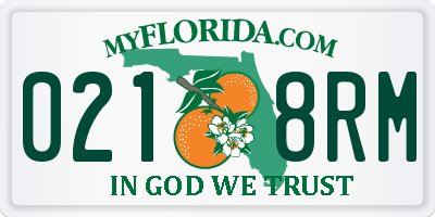 FL license plate 0218RM