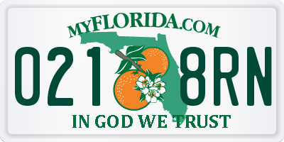 FL license plate 0218RN