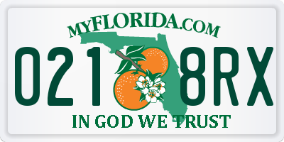 FL license plate 0218RX