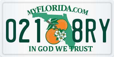 FL license plate 0218RY