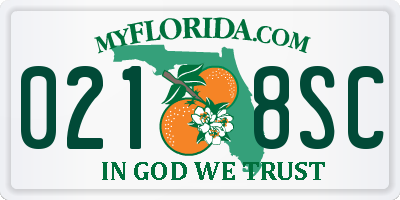 FL license plate 0218SC