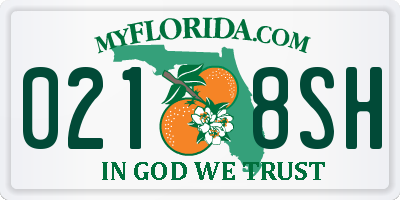 FL license plate 0218SH