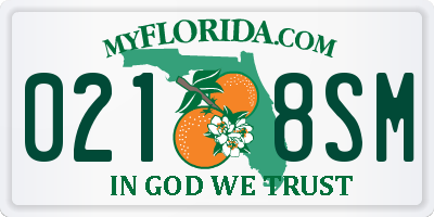 FL license plate 0218SM