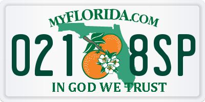 FL license plate 0218SP