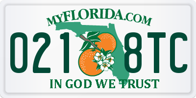 FL license plate 0218TC