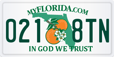 FL license plate 0218TN
