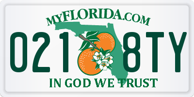 FL license plate 0218TY