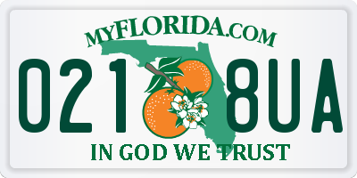 FL license plate 0218UA