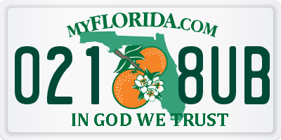 FL license plate 0218UB