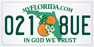 FL license plate 0218UE