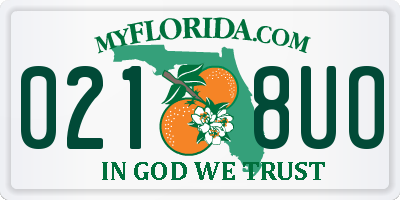 FL license plate 0218UO