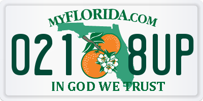 FL license plate 0218UP