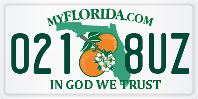 FL license plate 0218UZ