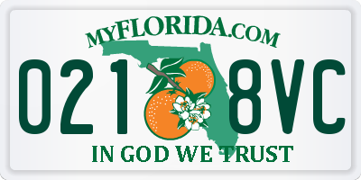 FL license plate 0218VC