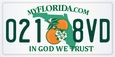 FL license plate 0218VD
