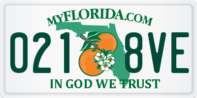 FL license plate 0218VE