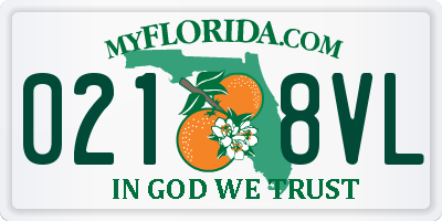 FL license plate 0218VL