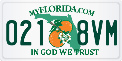 FL license plate 0218VM
