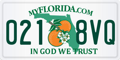 FL license plate 0218VQ