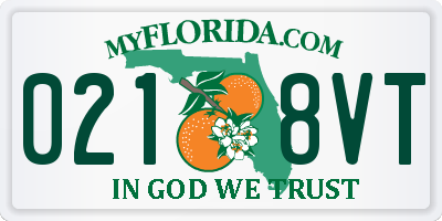FL license plate 0218VT