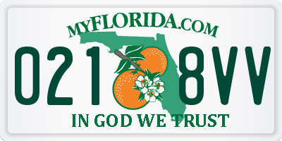 FL license plate 0218VV