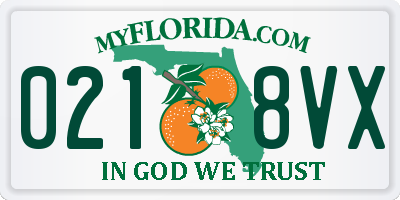 FL license plate 0218VX