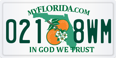 FL license plate 0218WM
