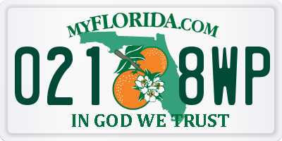 FL license plate 0218WP