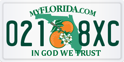 FL license plate 0218XC