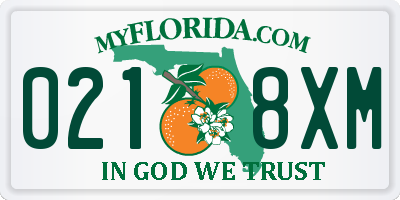FL license plate 0218XM