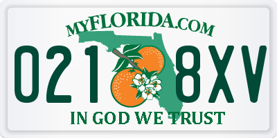 FL license plate 0218XV