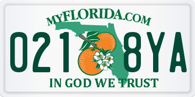 FL license plate 0218YA
