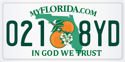 FL license plate 0218YD