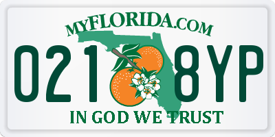 FL license plate 0218YP