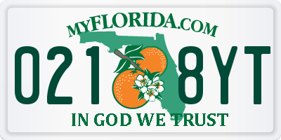 FL license plate 0218YT