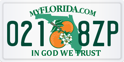 FL license plate 0218ZP