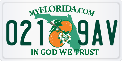 FL license plate 0219AV