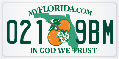 FL license plate 0219BM