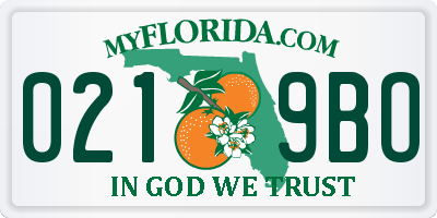FL license plate 0219BO