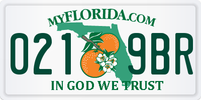 FL license plate 0219BR