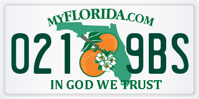 FL license plate 0219BS
