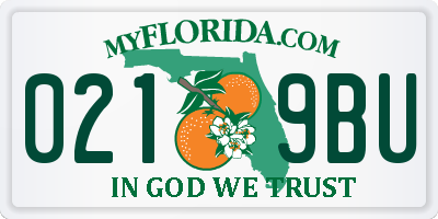FL license plate 0219BU