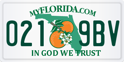 FL license plate 0219BV